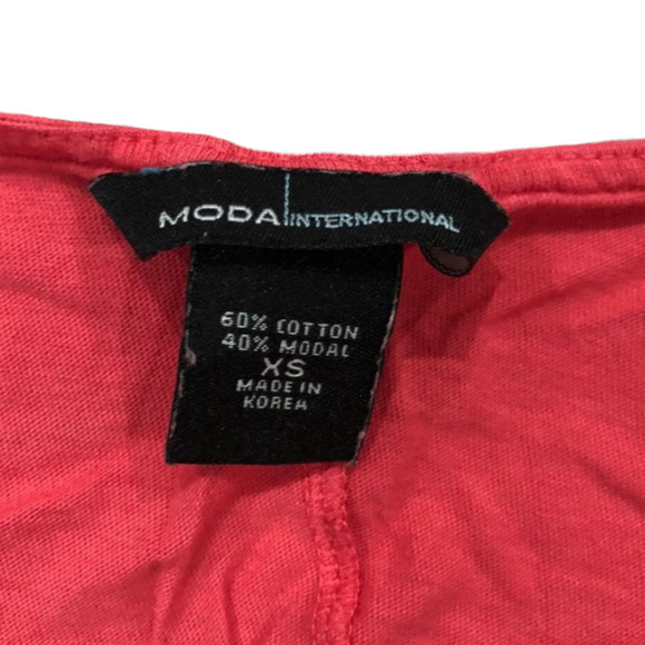 Moda International Pink Rolled Sleeve Dolman Oversized Crop Top Blouse Size XS - Picture 5 of 5